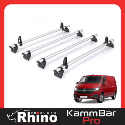 VW Transporter (2003-2024) - 4 Rhino Kammbar Pro Roof Bars (Aluminium)