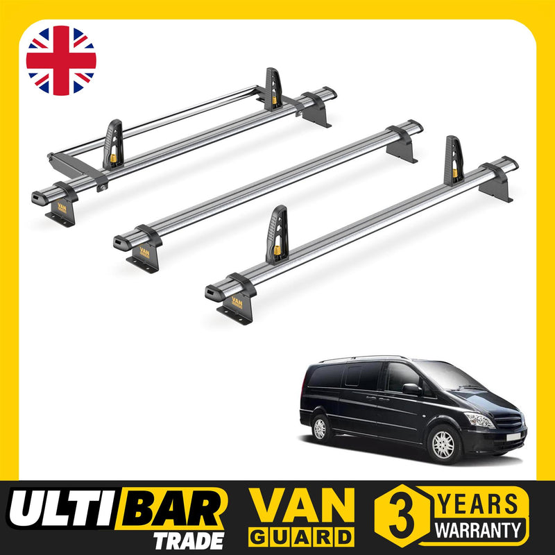 Mercedes Vito Roof Rack for 2003-2014 [X-Long] 3 Bars and Roller Van Guard Trade