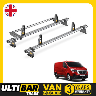 Nissan Primastar Roof Rack for 2022+ [H1] 2x Bars & Loadstops - Van Guard Trade