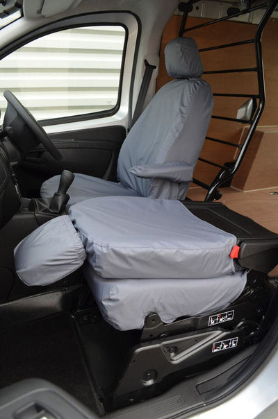 Fiat Fiorino (2008-) - Tailored Front Row Fold Pass. Seat Covers in Grey (1+1)