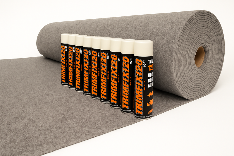 Van Lining in Light Grey (10m) & Trim Spray (10 Cans)