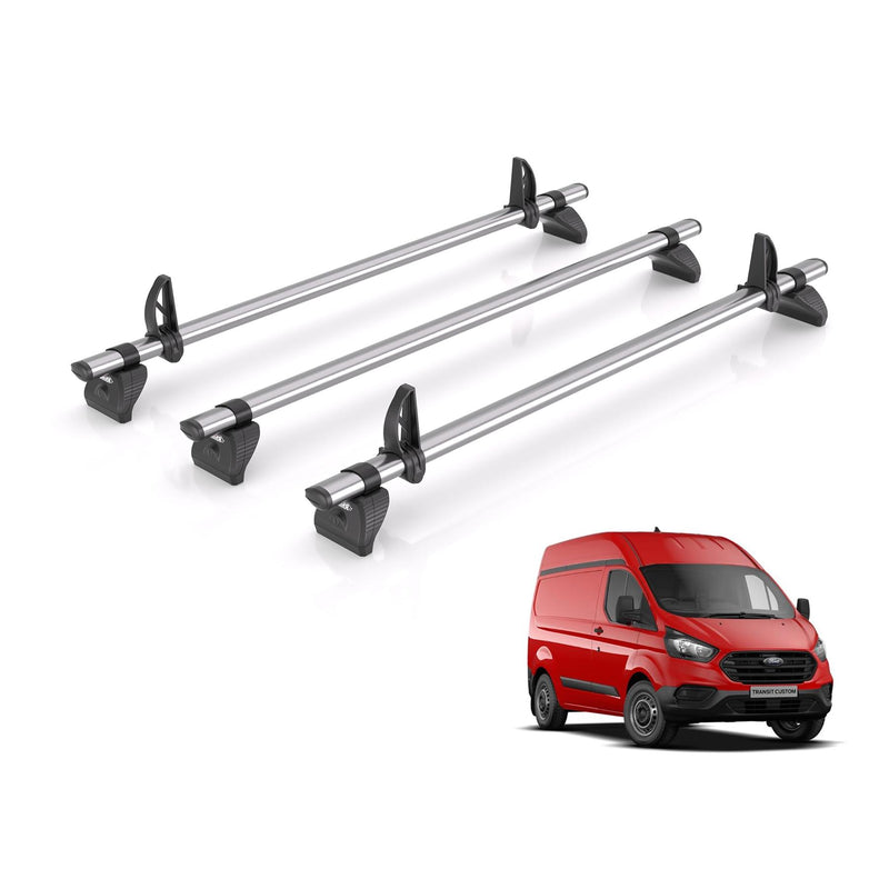 Ford Transit Custom - 3 Rhino Kammbar Fleet Roof Bars (Steel)