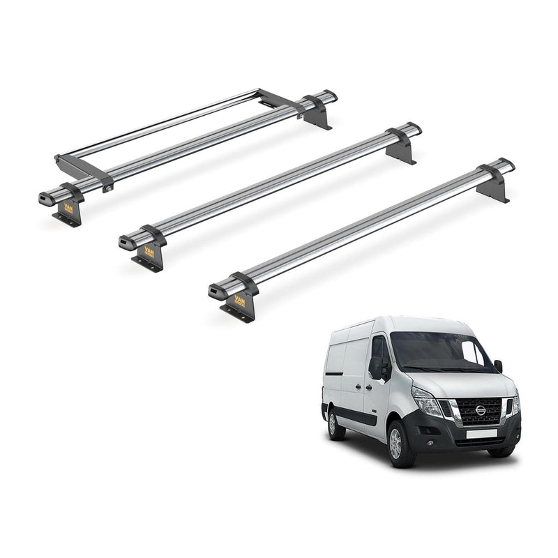 Nissan NV400 (2010-2021) - 3 Van Guard Ultibar Trade Roof Bars + Roller