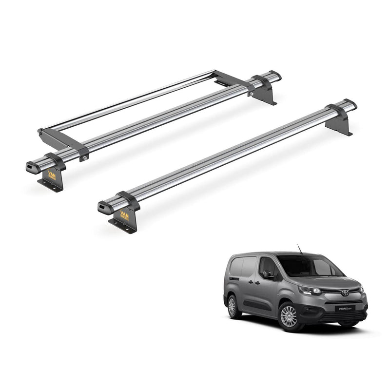 Toyota ProAce City Roof Rack for 2020+ [H2 Roof] 2 Bars & Roller Van Guard Trade