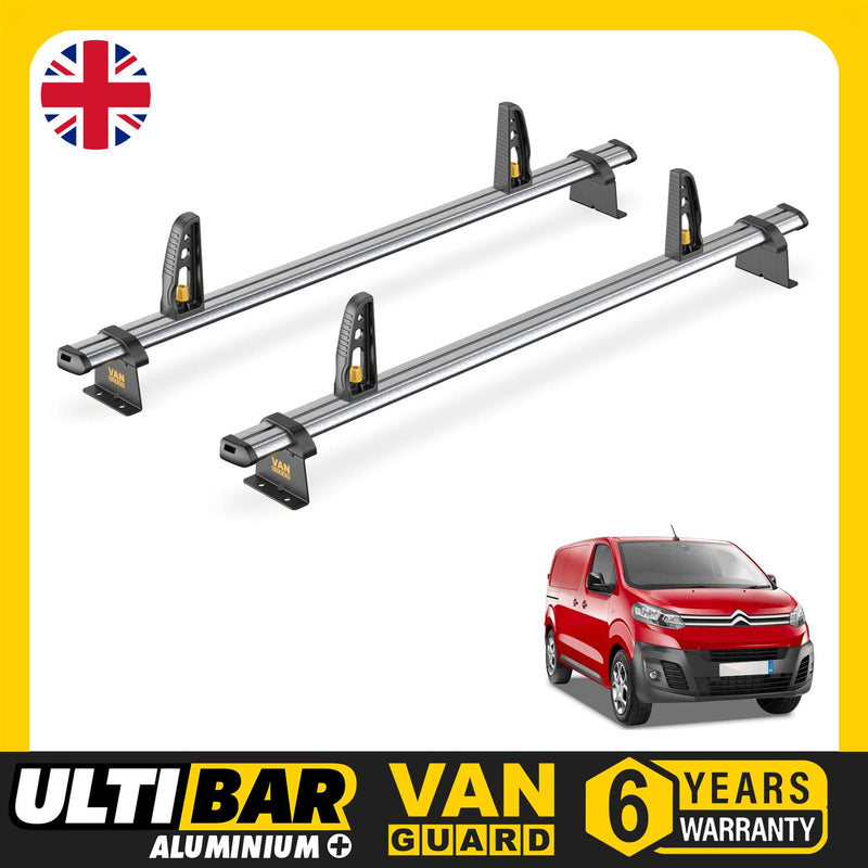 Peugeot Expert Roof Rack (2016+ Standard Wheelbase) 2 Bars Van Guard Ulti Trade