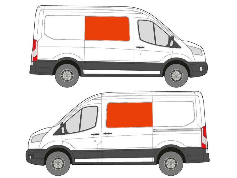Ford Transit 2014 - Left Hand Side Open + Right Hand Side Open Tint