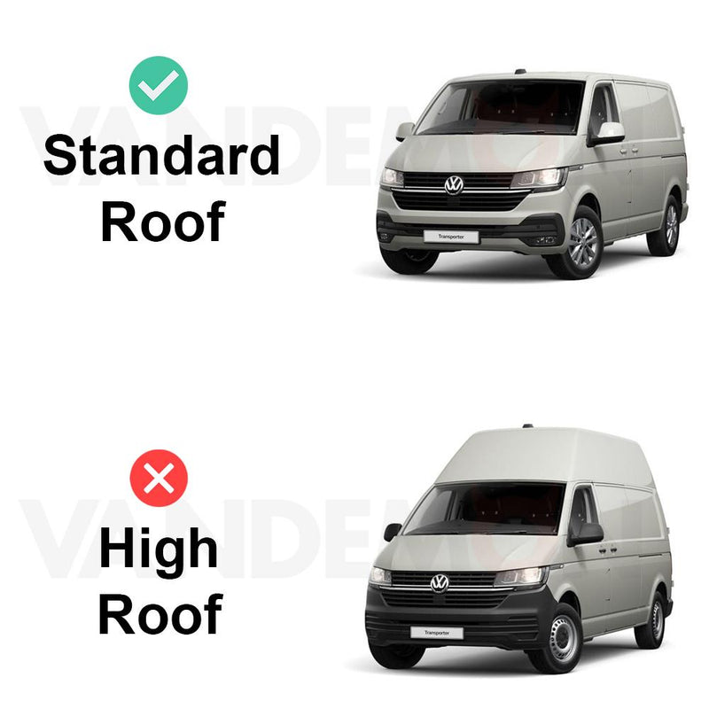 VW Transporter Roof Rack for 2015+ (T6) 3x Bars + Loadstops Van Guard Ulti Trade