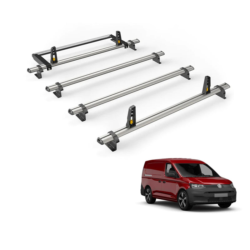VW Caddy Roof Rack for 2020+ 4x Roof Bars & Roller - Van Guard Plus