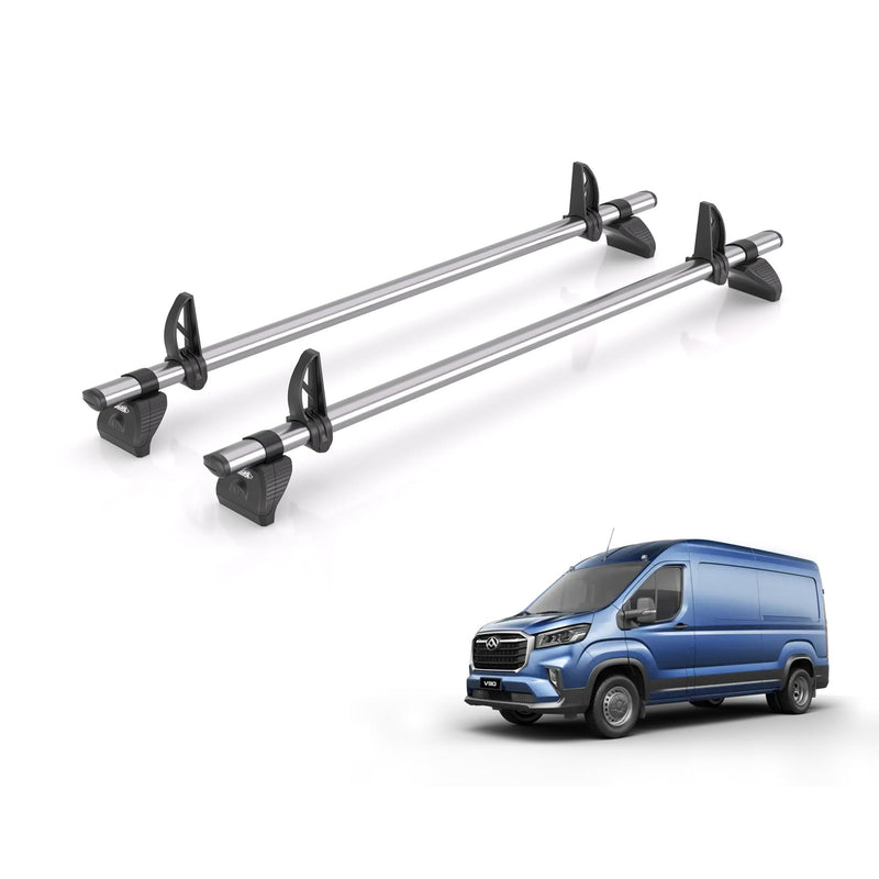 Maxus Deliver (2020-) 9 - 2 Rhino Kammbar Fleet Roof Bars (Steel)