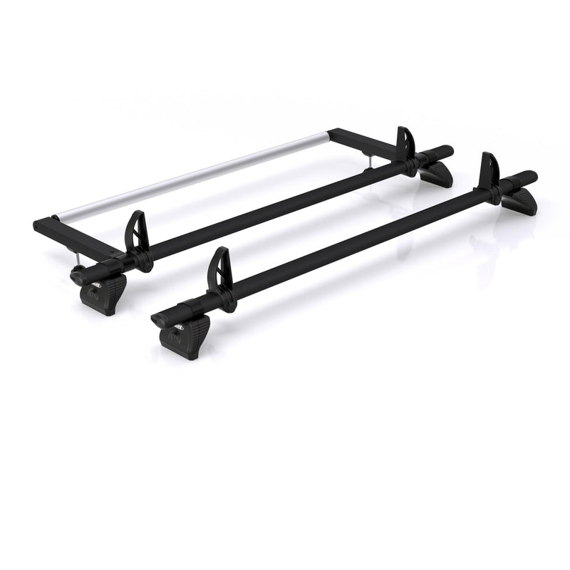 Fiat Talento (2016-2020) - 2 Rhino Kammbar Black Roof Bars + Roller (Aluminium)
