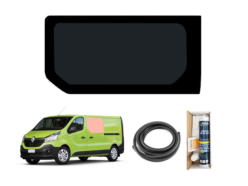 Renault Trafic (2014-) Passenger Side Fixed Window Privacy Camper Glass with Fitting Kit