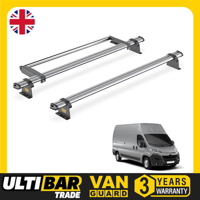Citroen Relay Roof Rack for 2006+ [H3 Roof] 2 Bars & Roller - Van Guard Trade