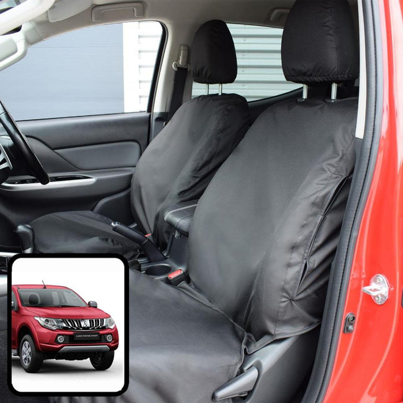 Mitsubishi L200 (2015-) - Tailored Front Row Seat Covers in Black (1+1)
