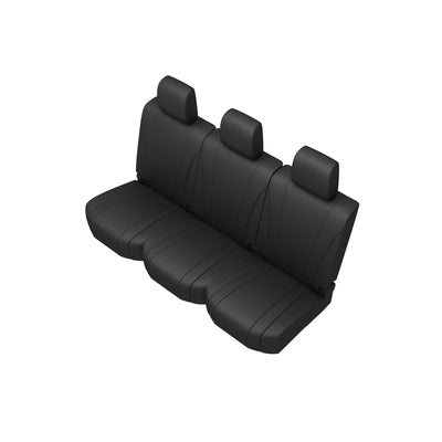 Toyota Hilux (2016-) - Tailored Rear Bench Seat Covers in Black (1+2)