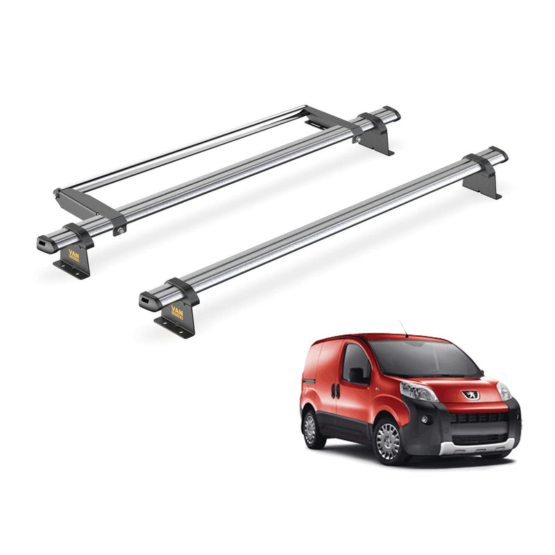 Citroen Nemo (2008-) - 2 Van Guard Ultibar Trade Roof Bars + Roller