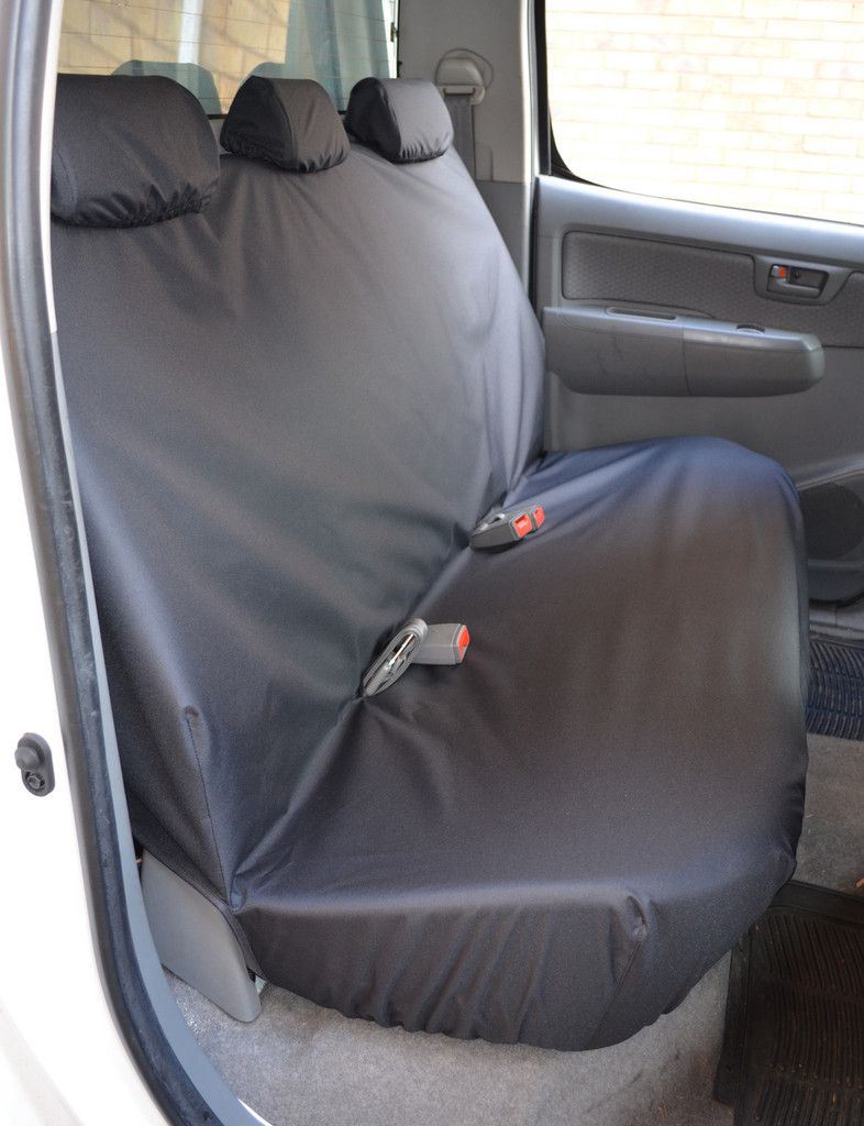 Toyota Hilux (2005-2016) - Tailored Rear Bench Seat Cover in Black