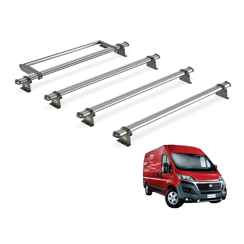 Fiat Ducato (2006-) - 4 Van Guard Ultibar Trade Roof Bars + Roller