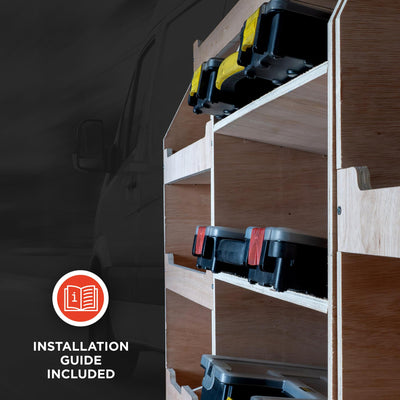 VW Transporter (2024-) Plywood Van Racking - Passenger Side