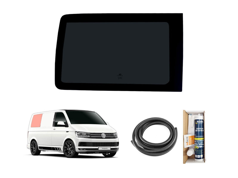 VW Transporter (2015-) Rear Right Hand Side Barn Door Window Privacy Camper Glass SWB with Fitting Kit