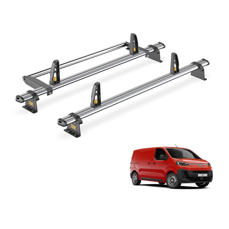 Fiat Scudo Roof Rack for 2022+ 2 Roof Bars, Roller, Loadstops - Van Guard Trade