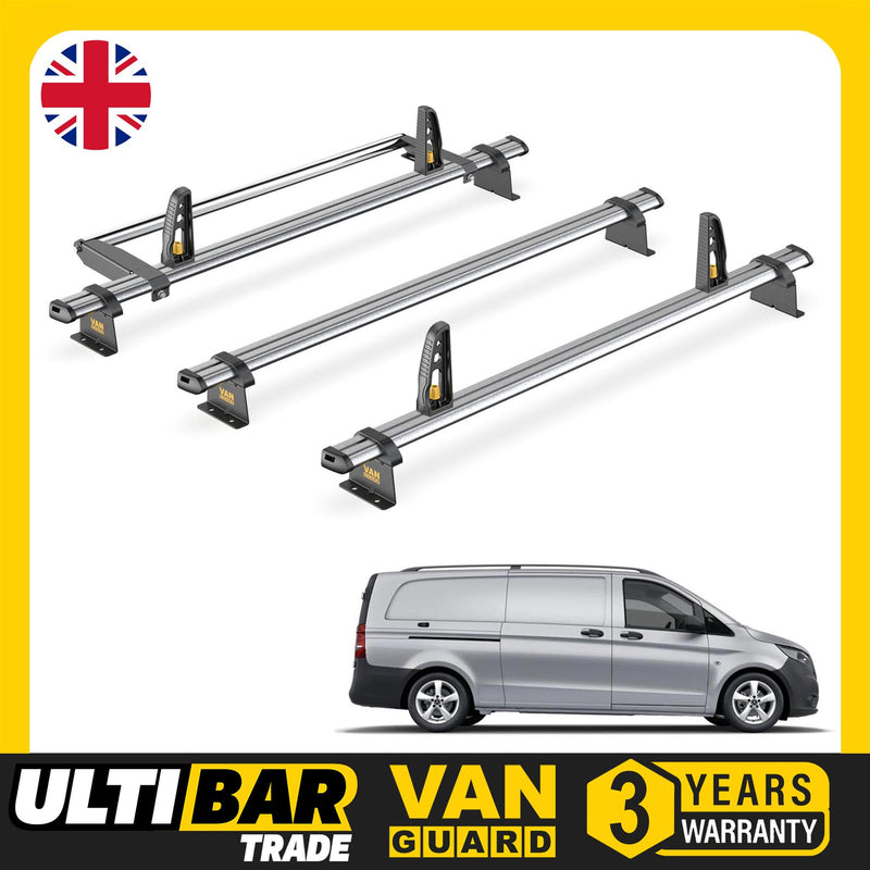 Mercedes Vito Roof Rack (2014+) [Extra-Long] 3x Bars and Roller Van Guard Trade