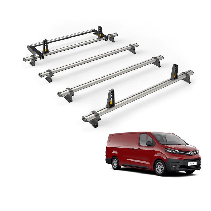 Toyota ProAce (2016-2024) - 4 Van Guard Ultibar Plus Roof Bars + Roller