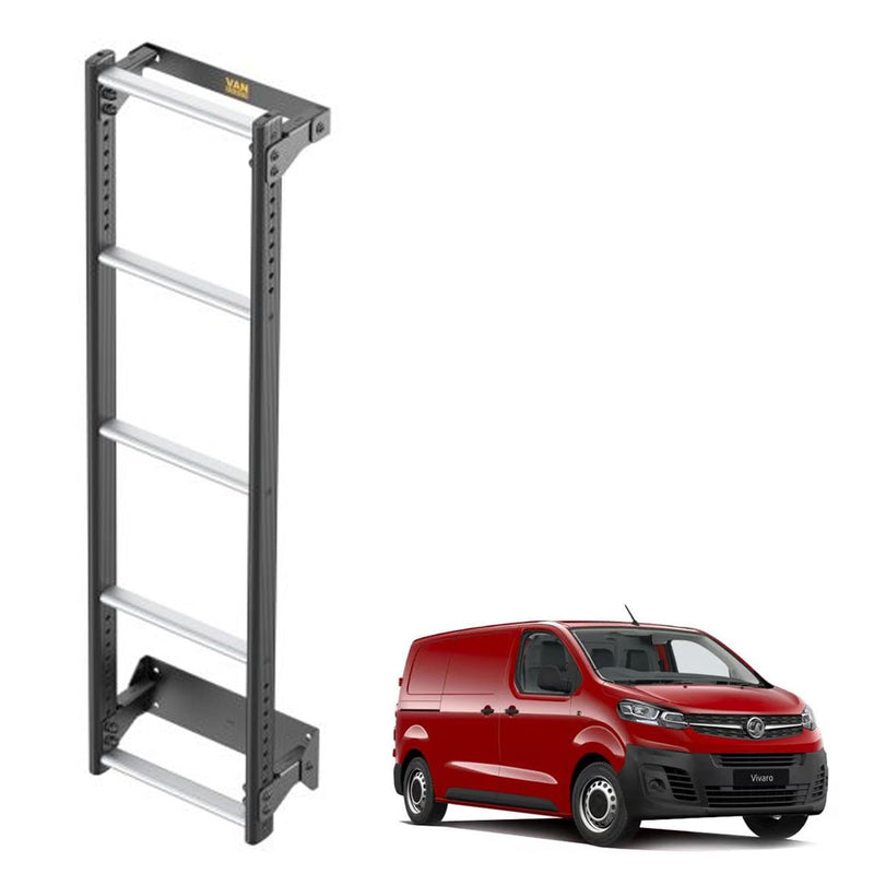 Vauxahll Vivaro Rear Door Ladder 2019+ Roof Rack Access Van Guard 5 Step Bars