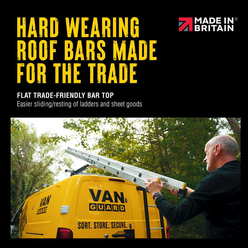 Fiat Scudo Roof Rack for 2022+ [L2 Wheelbase] 3 Bars & Roller - Van Guard Plus