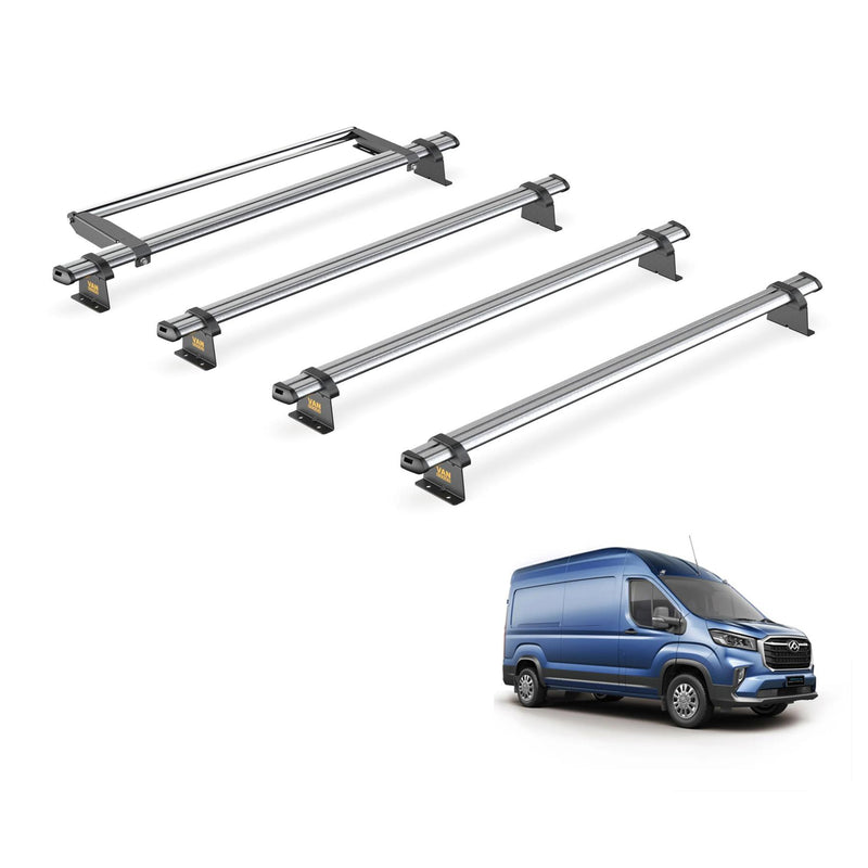 Maxus Deliver 9 Roof Rack for 2020+ 4 Steel Roof Bars & Roller - Van Guard Trade