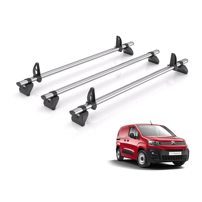 Citroen Berlingo - 3 Rhino Kammbar Fleet Roof Bars (Steel)