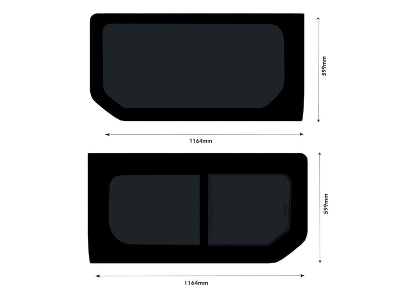 VD Glass - Vauxhall Vivaro 2014-2019 - Lh Side Fixed + Rh Side Open Tint Kit