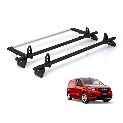 Vauxhall Combo (2018 onwards) - Rhino Kammbar Black Roof Bars