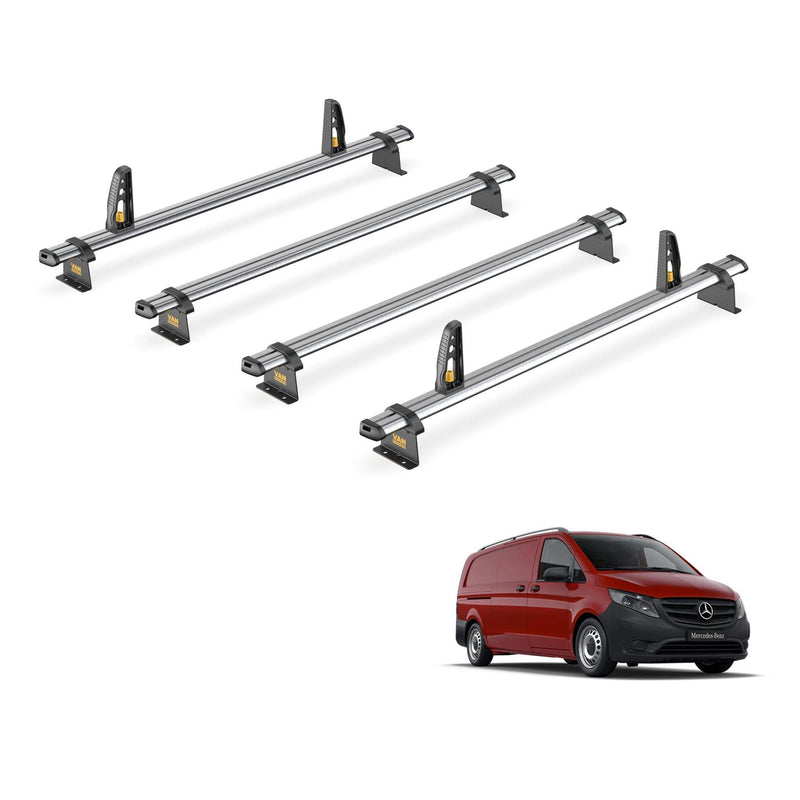 Mercedes Viro Roof Rack for 2014+ 4x Bars & Loadstops Van Guard Ultibar Trade