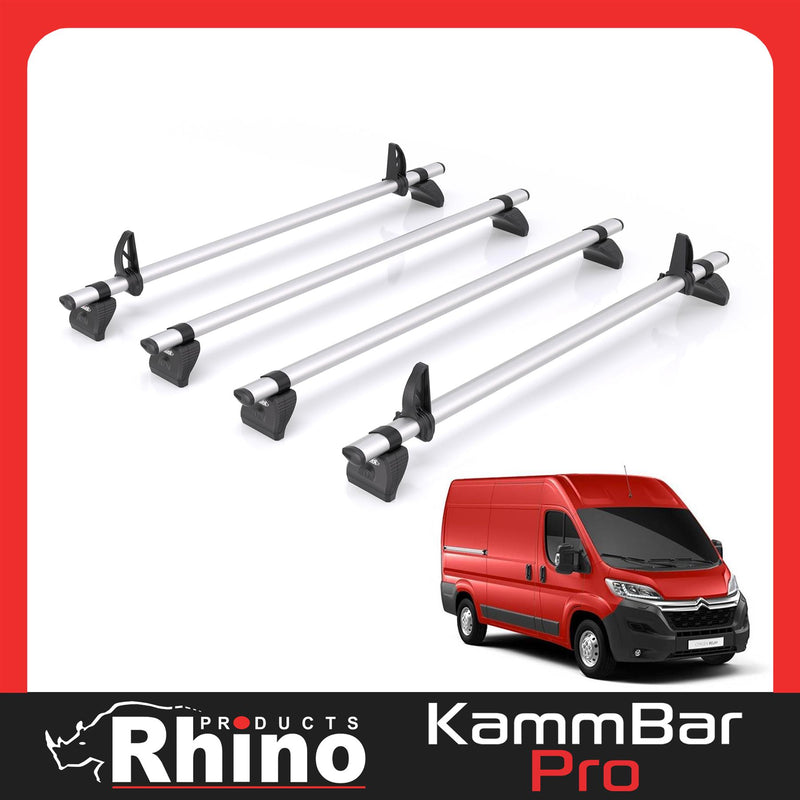 Citroen Relay (2006-) - 4 Rhino Kammbar Pro Roof Bars (Aluminium)