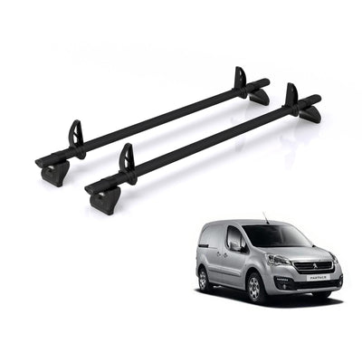 Peugeot Partner (2008-2018) - Rhino Kammbar Black Roof Bars