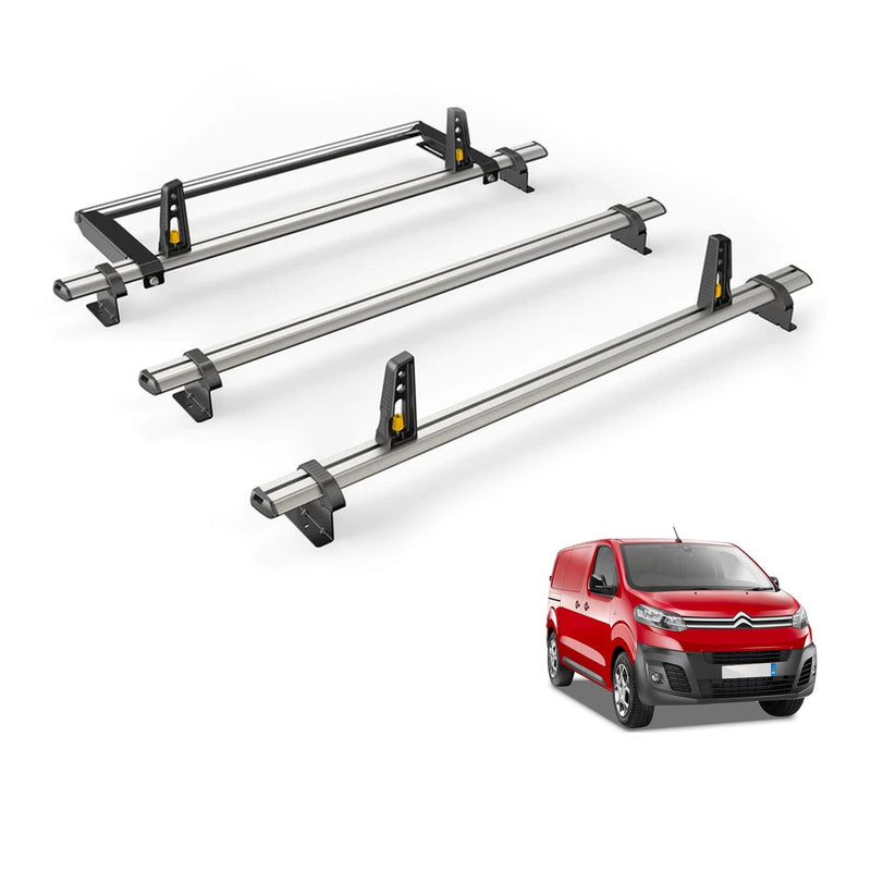 Peugeot Expert (2016-) - 3 Van Guard Ultibar Plus Roof Bars + Roller