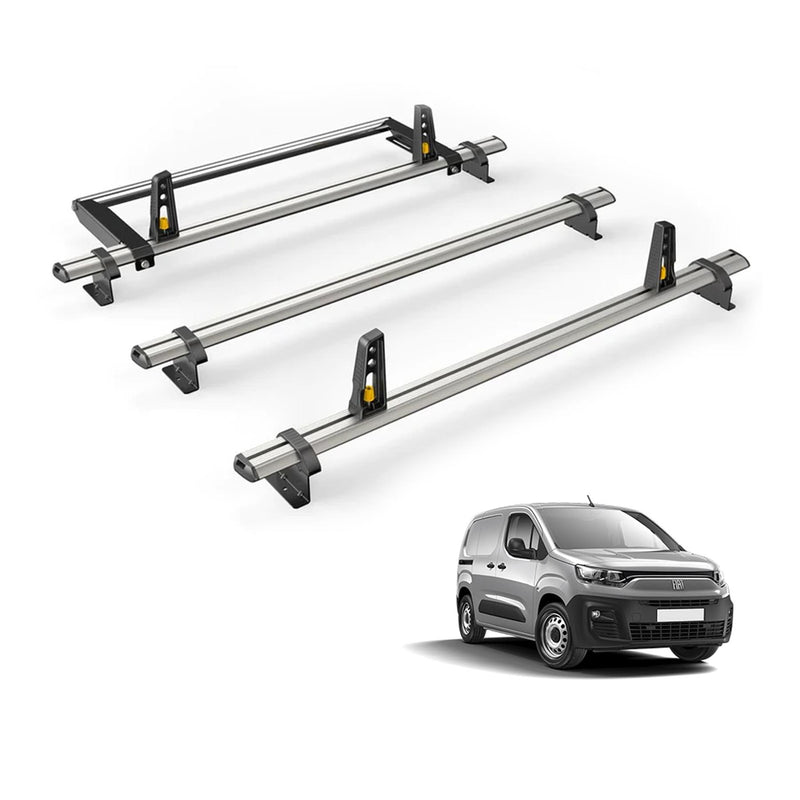 Fiat Doblo Roof Rack for 2022+ [Short (L1)] 3 Bars & Roller - Van Guard Plus