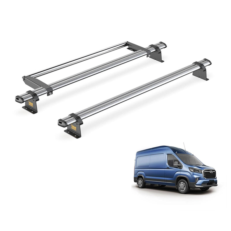 Maxus Deliver 9 Roof Rack for 2020+ 2 Steel Roof Bars & Roller - Van Guard Trade