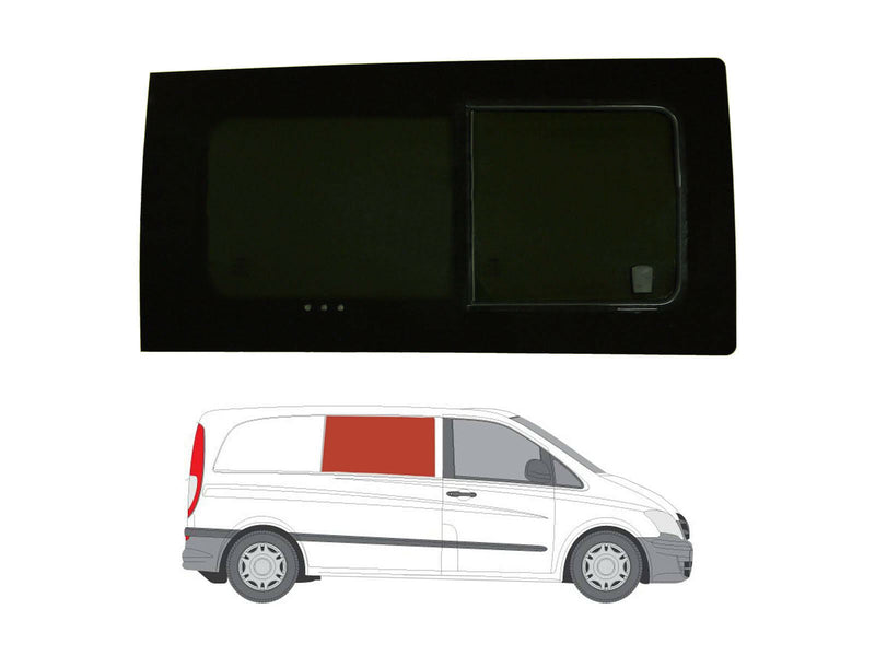 Mercedes Vito (2003-2014) Driver Side Opening Window Privacy Camper Glass
