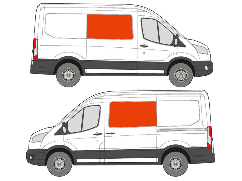 Ford Transit (2014-) Driver and Passenger Side Fixed Window Privacy Camper Glass