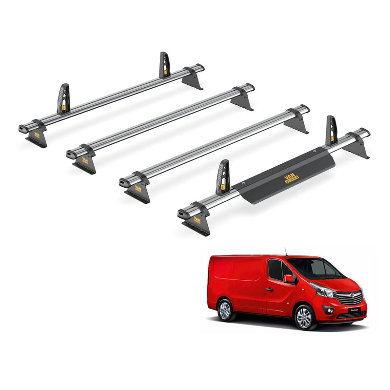 Vauxhall Vivaro Roof Rack for 2014-2019 4x Roof Bars + Loadstops Van Guard Trade