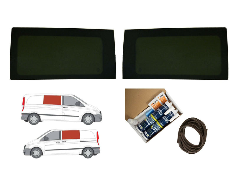 Mercedes Vito (2003-2014) - Twin Fixed Dark Tint Windows & Fitting Kit