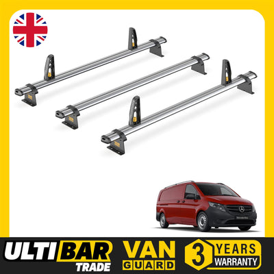 Mercedes Viro Roof Rack for 2014+ 3x Bars & Loadstops Van Guard Ultibar Trade