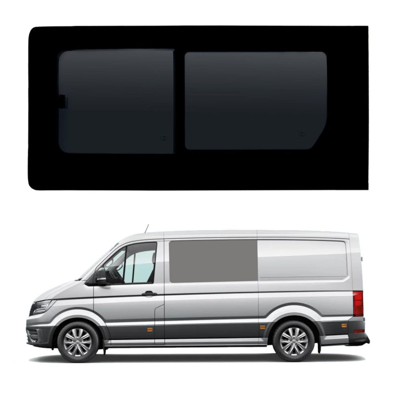 VW Crafter (2017-) - Left Opening Right Fixed Dark Tint Windows & Fitting Kit