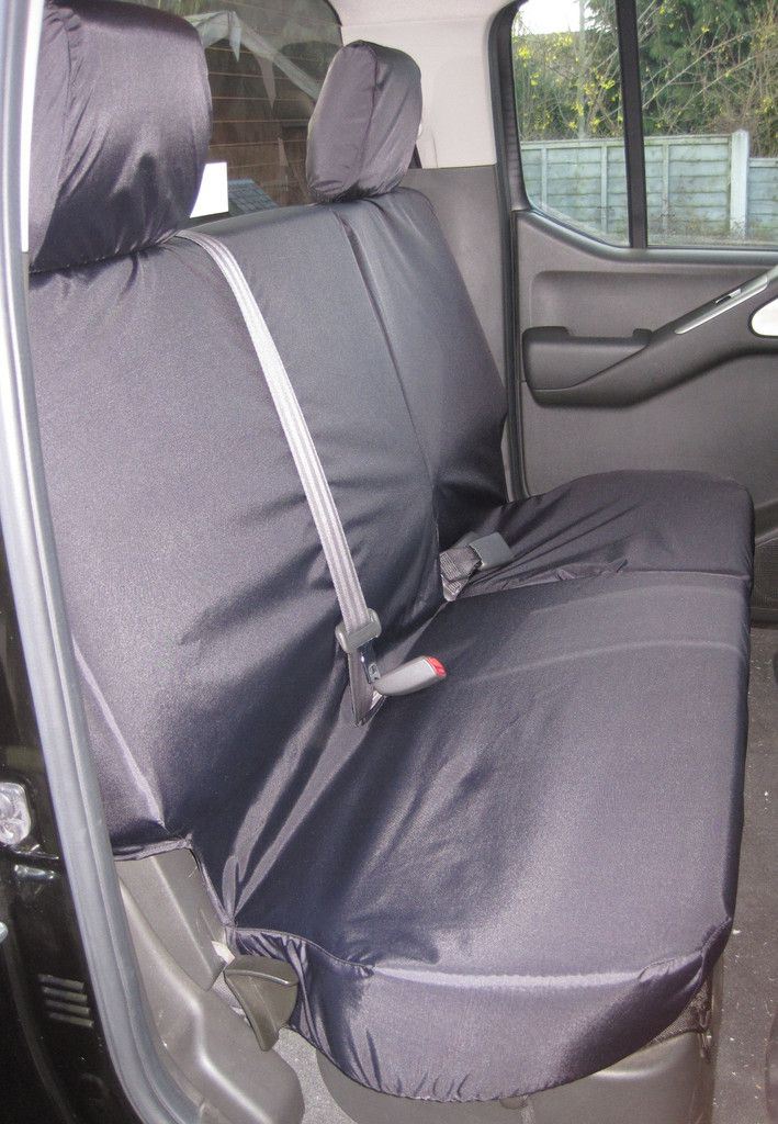 Nissan Navara (2005-2016) - Tailored Rear Bench Seat Covers in Black