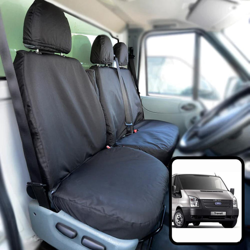 Ford Transit (2000-2014) - Tailored Front Row Seat Covers in Black (1+2)