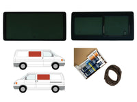 VW Transporter (1990-2003) Driver Opening Passenger Fixed Side Windows Privacy Camper Glass with Fitting Kit