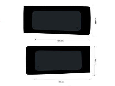 Twin Fixed Dark Tint Windows & Fitting Kit