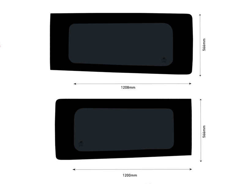 Twin Fixed Dark Tint Windows & Fitting Kit