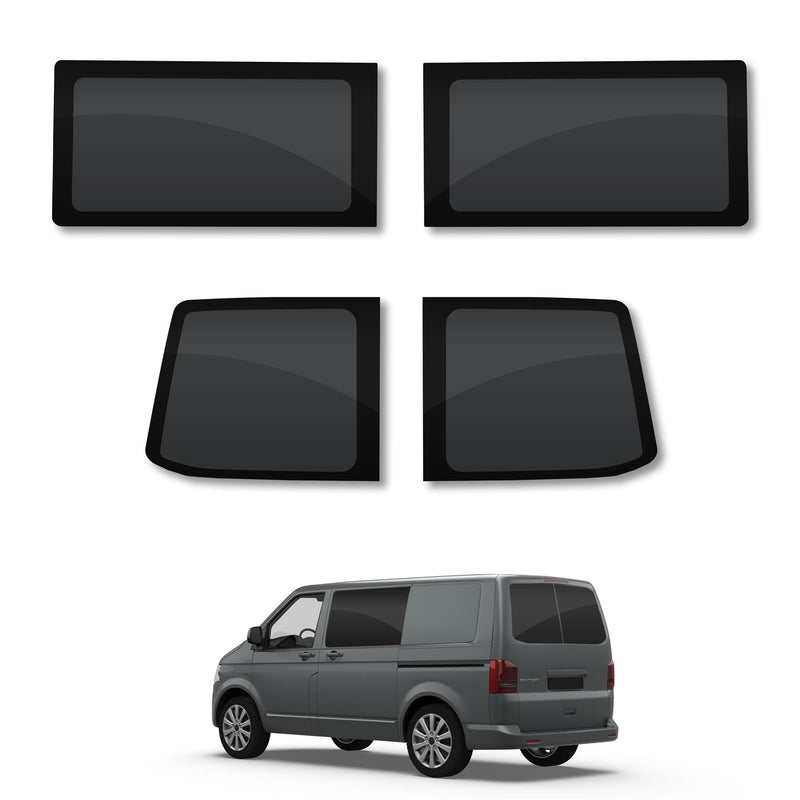 VW Transporter T5 (2003-2015) Fixed Side and Rear Door Window Privacy Camper Glass Full Kit